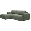 Image de Vente-unique - Canapé d'angle Gauche Convertible en Tissu Chenille Vert Sapin MONELIA