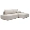 Image de Vente-unique - Canapé d'angle Droit Ouvert Convertible en Tissu texturé Beige DAVISO