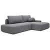 Image de Vente-unique - Canapé d'angle Droit Ouvert Convertible en Tissu texturé Gris DAVISO
