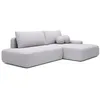 Image de Vente-unique - Canapé d'angle Droit Ouvert Convertible en Tissu texturé Gris Clair DAVISO