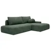 Image de Vente-unique - Canapé d'angle Droit Ouvert Convertible en Tissu texturé Vert Sapin DAVISO