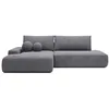 Image de Vente-unique - Canapé d'angle Gauche Ouvert Convertible en Tissu texturé Gris DAVISO