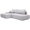 Image de Vente-unique - Canapé d'angle Gauche Ouvert Convertible en Tissu texturé Gris Clair DAVISO
