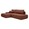 Image de Vente-unique - Canapé d'angle Gauche Ouvert Convertible en Tissu texturé Terracotta DAVISO
