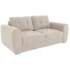 Image de Vente-unique - Canapé 3 Places Convertible Express en Tissu Beige - Couchage à Lattes Larges 140 cm - Matelas 14 cm - BOLIPO