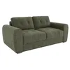 Image de Vente-unique - Canapé 3 Places Convertible Express en Tissu Vert - Couchage à Lattes Larges 140 cm - Matelas 22 cm avec mémoire de Forme - BOLIPO