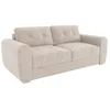 Image de Vente-unique - Canapé 4 Places Convertible Express en Tissu Beige - Couchage à Lattes Large 160 cm - Matelas 22 cm avec mémoire de Forme - BOLIPO