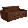 Image de Vente-unique - Canapé 3 Places Convertible Express en Tissu Terracotta - Couchage à Lattes Larges 140 cm - Matelas 22 cm avec mémoire de Forme