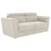 Image de Vente-unique - Canapé 3 Places Convertible Express en Tissu texturé Beige - Couchage à Lattes Larges 140 cm - Matelas 14 cm - RIZORA
