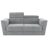 Image de Vente-unique - Canapé 3 Places Convertible Express en Tissu texturé Gris - Couchage à Lattes Larges 140 cm - Matelas 14 cm -RIZORA