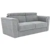 Image de Vente-unique - Canapé 3 Places Convertible Express en Tissu texturé Gris - Couchage 140 cm - Matelas 18 cm - RIZORA