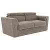 Image de Vente-unique - Canapé 3 Places Convertible Express en Tissu texturé Taupe - Couchage à Lattes Larges 140 cm - Matelas 22 cm avec mémoire de Forme - RIZORA