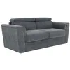 Image de Vente-unique - Canapé 3 Places Convertible Express en Tissu texturé Gris Anthracite - Couchage à Lattes Larges 140 cm - Matelas 22 cm avec mémoire de Forme - RIZORA