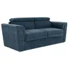 Image de Vente-unique - Canapé 3 Places Convertible Express en Tissu texturé Bleu - Couchage à Lattes Larges 140 cm - Matelas 22 cm avec mémoire de Forme - RIZORA