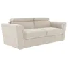 Image de Vente-unique - Canapé 4 Places Convertible Express en Tissu texturé Beige - Couchage 160 cm - Matelas 22 cm avec mémoire de Forme - RIZORA