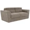 Image de Vente-unique - Canapé 4 Places Convertible Express en Tissu texturé Taupe - Couchage à Lattes Larges 160 cm - Matelas 22 cm avec mémoire de Forme - RIZORA