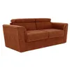 Image de Vente-unique - Canapé 4 Places Convertible Express en Tissu texturé Terracotta - Couchage à Lattes Larges 160 cm - Matelas 22 cm avec mémoire de Forme - RIZORA