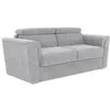 Image de Vente-unique - Canapé 4 Places Convertible Express en Tissu texturé Gris Clair - Couchage 160 cm - Matelas 22 cm avec mémoire de Forme - RIZORA