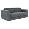 Image de Vente-unique - Canapé 4 Places Convertible Express en Tissu texturé Gris Anthracite - Couchage 160 cm - Matelas 14 cm - RIZORA