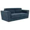 Image de Vente-unique - Canapé 4 Places Convertible Express en Tissu texturé Bleu - Couchage 160 cm - Matelas 18 cm - RIZORA