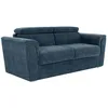 Image de Vente-unique - Canapé 4 Places Convertible Express en Tissu texturé Bleu - Couchage 160 cm - Matelas 22 cm avec mémoire de Forme - RIZORA