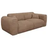 Image de Vente-unique - Canapé 3 Places Convertible Express en Velours côtelé Taupe - Couchage 140 cm - Matelas 16 cm mémoire de Forme POGNIA