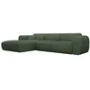 Image de Vente-unique - Grand canapé d'angle Gauche Convertible Express en Velours côtelé Vert - Matelas 13 cm mémoire de Forme POGNI