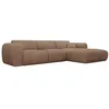 Image de Vente-unique - Grand canapé d'angle Droit Convertible Express en Velours côtelé Taupe - Matelas 13 cm mémoire de Forme POGNI