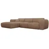 Image de Vente-unique - Grand canapé d'angle Gauche Convertible Express en Velours côtelé Taupe - Matelas 13 cm mémoire de Forme POGNI