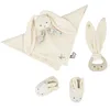 Image de Kaloo - Lapinoo - Coffret de Naissance - Couleur Crème - 3 Accessoires Bébé - Doudou + Anneau de Dentition Bébé + Chaussons 11 cm - Dès la Naissance, K218013