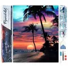 Image de Figured’Art Diamond Painting Broderie Diamant 40x50cm Toile Entière Roulée avec Strass Perles Carrés - Coucher de soleil sur une île paradisiaque - Kit Complet 5D DIY Loisirs Créatifs Adultes