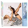 Image de Figured'Art pbn-fr-women (Pin-up en robe et son chien, 40x50cm Sans châssis en bois)