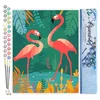 Image de Figured'Art Peinture par Numéro Adulte Flamants Roses les pieds dans l'eau - Activité Manuelle Kit de Loisir Créatif DIY Numéro d'Art Complet - 40x50cm sans châssis en bois