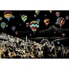 Image de Figured'Art Peinture à Gratter format A3 (29.7x42cm) - Montgolfières en Turquie - Kit Complet de Scratch Painting Carte à Gratter