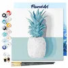 Image de Figured'Art Mini Peinture par Numéro Adulte 20x20cm avec cadre Ananas - Petit Format Kit de Loisir Créatif DIY Numéro d'Art Complet