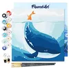 Image de Figured'Art Mini Peinture par Numéro Adulte 20x20cm avec cadre Baleine Bleue - Petit Format Kit de Loisir Créatif DIY Numéro d'Art Complet