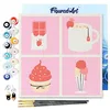Image de Figured'Art Mini Peinture par Numéro Adulte 20x20cm avec cadre Gourmandises - Petit Format Kit de Loisir Créatif DIY Numéro d'Art Complet