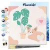 Image de Figured'Art Mini Peinture par Numéro Adulte 20x20cm avec cadre Petit Chien amoureux - Petit Format Kit de Loisir Créatif DIY Numéro d'Art Complet