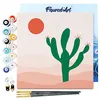 Image de Figured'Art Mini Peinture par Numéro Adulte 20x20cm avec cadre Cactus - Petit Format Kit de Loisir Créatif DIY Numéro d'Art Complet