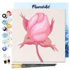 Image de Figured'Art Mini Peinture par Numéro Adulte 20x20cm avec cadre Bouton de Rose - Petit Format Kit de Loisir Créatif DIY Numéro d'Art Complet