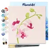 Image de Figured'Art Mini Peinture par Numéro Adulte 20x20cm avec cadre Branche d'Orchidée 2 - Petit Format Kit de Loisir Créatif DIY Numéro d'Art Complet