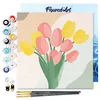 Image de Figured'Art Mini Peinture par Numéro Adulte 20x20cm avec cadre Bouquet de Tulipes - Petit Format Kit de Loisir Créatif DIY Numéro d'Art Complet