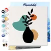 Image de Figured'Art Mini Peinture par Numéro Adulte 20x20cm avec cadre Plante et Vase bleu - Petit Format Kit de Loisir Créatif DIY Numéro d'Art Complet
