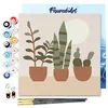 Image de Figured'Art Mini Peinture par Numéro Adulte 20x20cm avec cadre Plantes grasses - Petit Format Kit de Loisir Créatif DIY Numéro d'Art Complet
