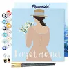Image de Figured'Art Mini Peinture par Numéro Adulte 20x20cm avec cadre Forget me not - Petit Format Kit de Loisir Créatif DIY Numéro d'Art Complet