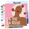 Image de Figured'Art Mini Peinture par Numéro Adulte 20x20cm avec cadre La Vie en Rose - Petit Format Kit de Loisir Créatif DIY Numéro d'Art Complet