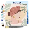 Image de Figured'Art Mini Peinture par Numéro Adulte 20x20cm avec cadre Femme au Turban de profil - Petit Format Kit de Loisir Créatif DIY Numéro d'Art Complet
