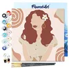 Image de Figured'Art Mini Peinture par Numéro Adulte 20x20cm avec cadre Femme et Fleur dans les Cheveux - Petit Format Kit de Loisir Créatif DIY Numéro d'Art Complet