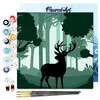 Image de Figured'Art Mini Peinture par Numéro Adulte 20x20cm avec cadre Cerf en alerte - Petit Format Kit de Loisir Créatif DIY Numéro d'Art Complet