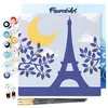Image de Figured'Art Mini Peinture par Numéro Adulte 20x20cm avec cadre Paris sous la Lune - Petit Format Kit de Loisir Créatif DIY Numéro d'Art Complet